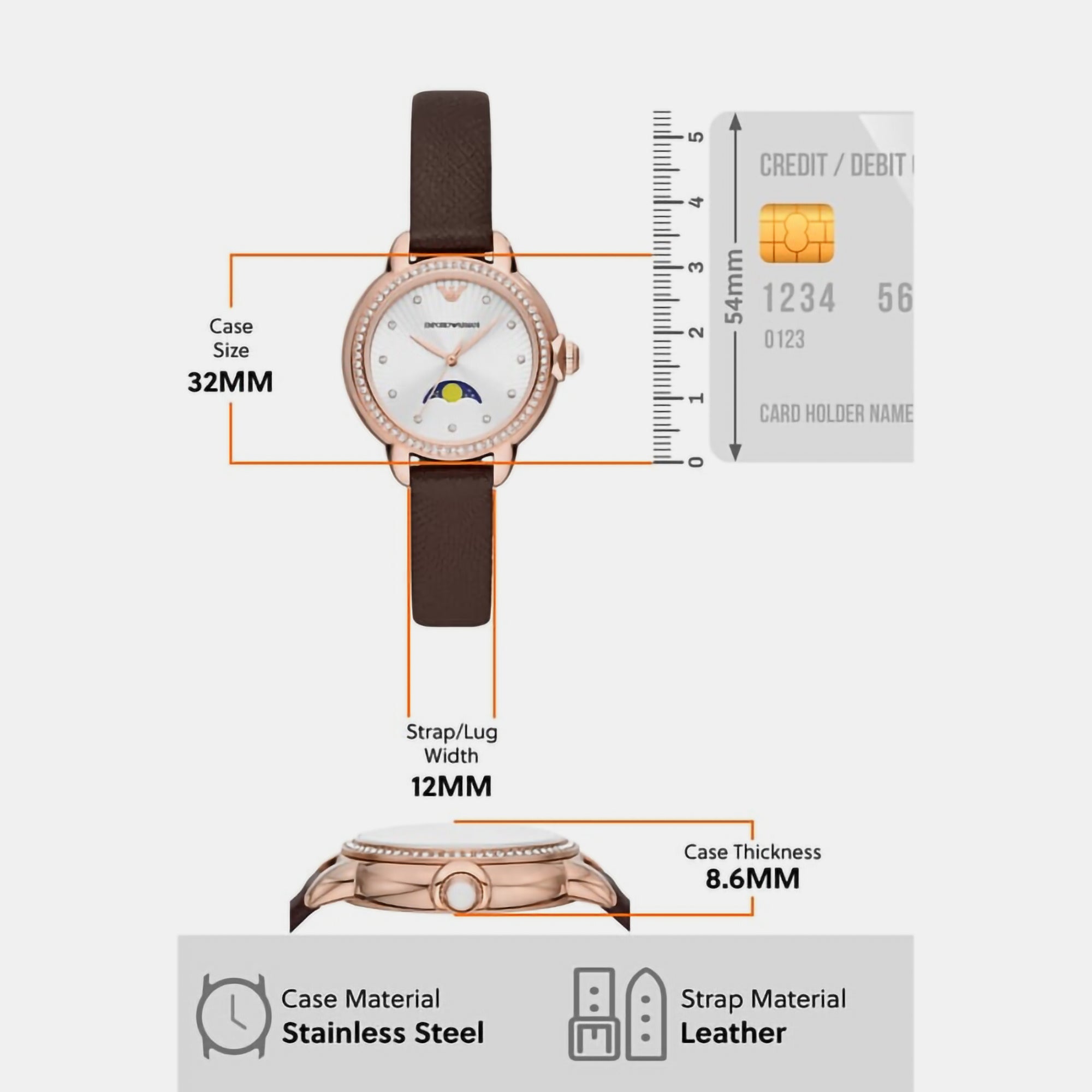 Emporio Armani Women Round Silver watch