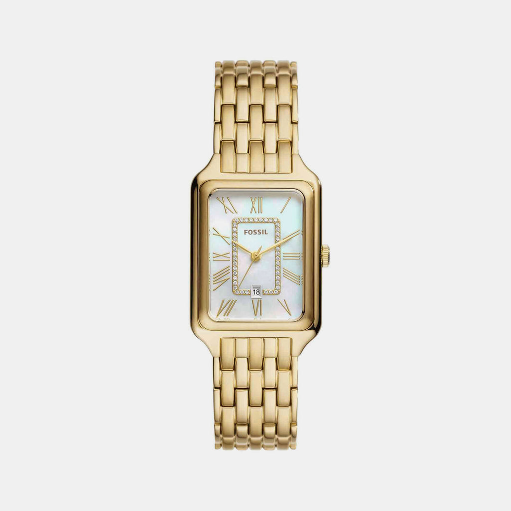 Fossil Rectangular Gold Analog watch