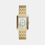 Fossil Rectangular Gold Analog watch