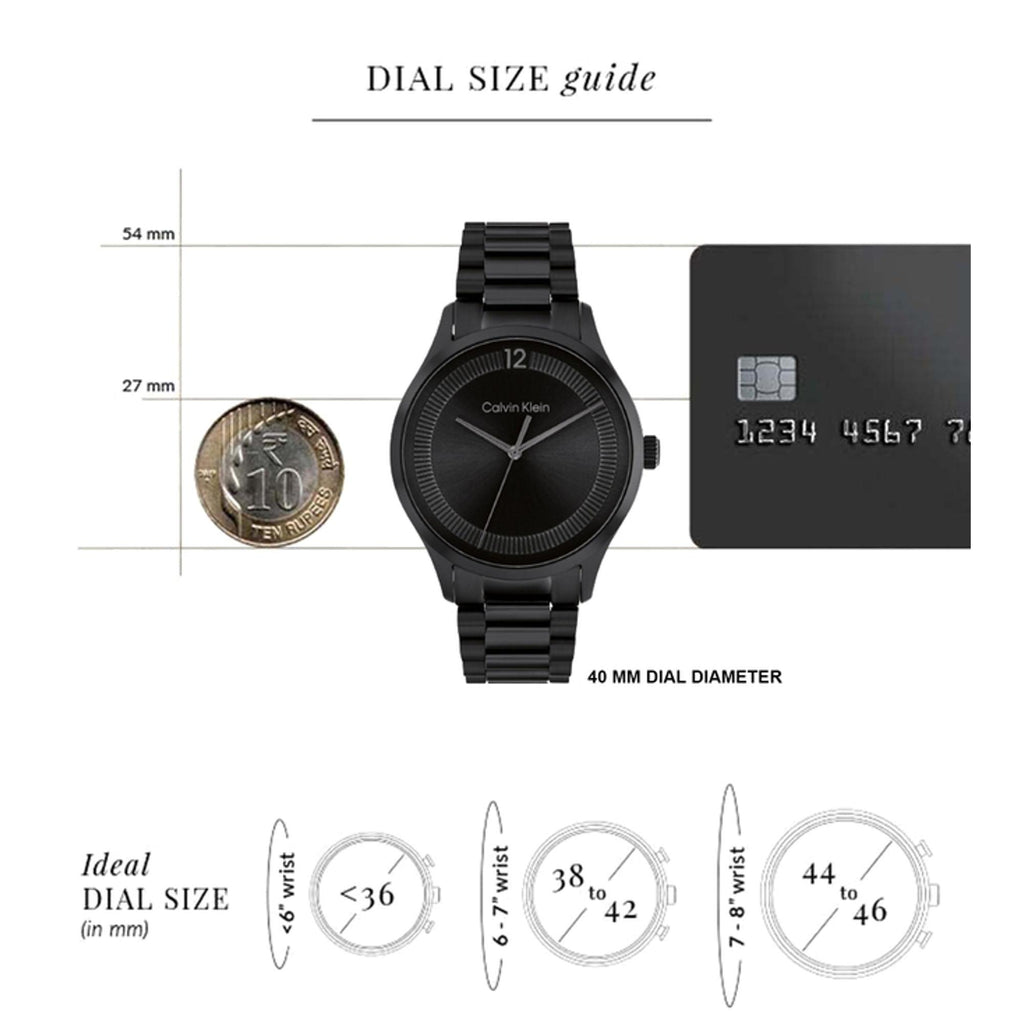 Ck Iconic Unisex Quartz Black Dial Analog Stainless Steel Watch 25200227