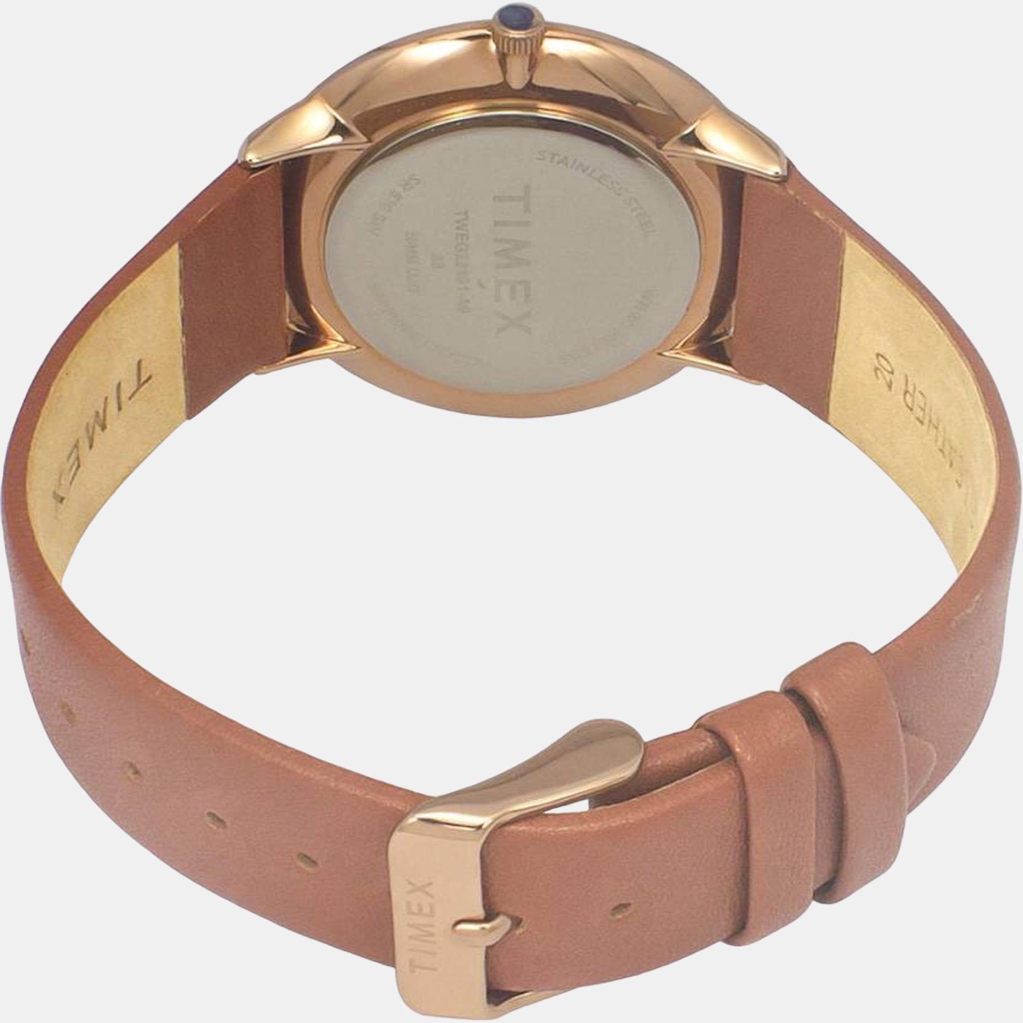 Fashion Men Quartz Beige Dial Analog Leather Watch TWEG22101