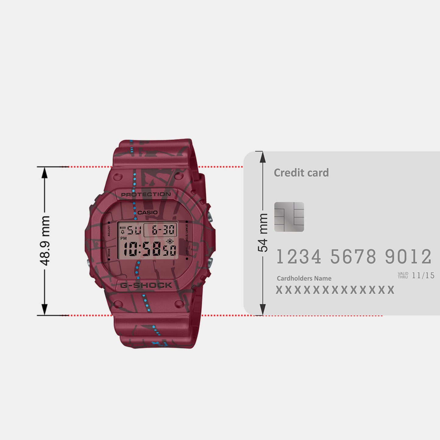 Men's Red Digital Resin Watch G1361 - DW-5600SBY-4DR