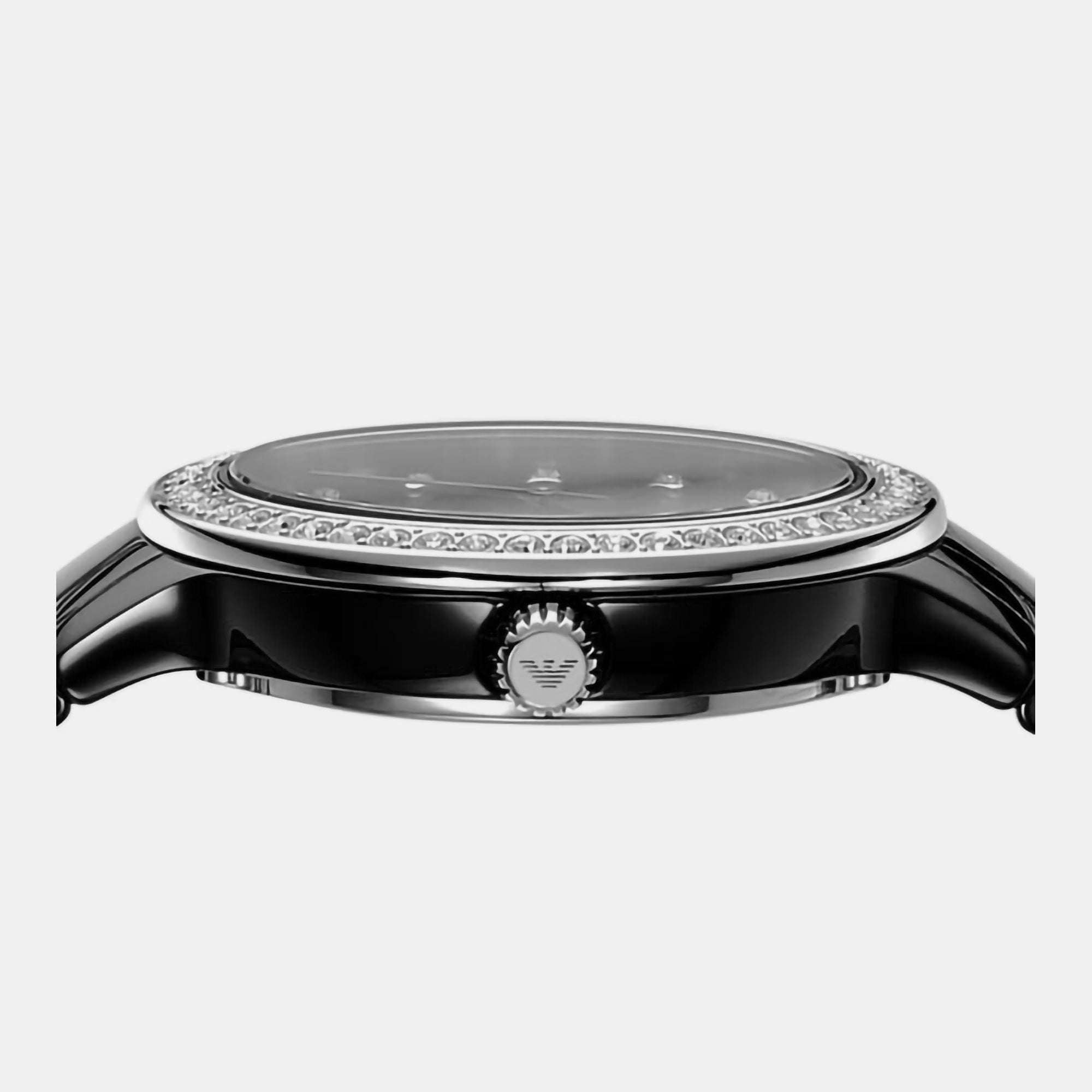 Emporio Armani Women Round Black watch