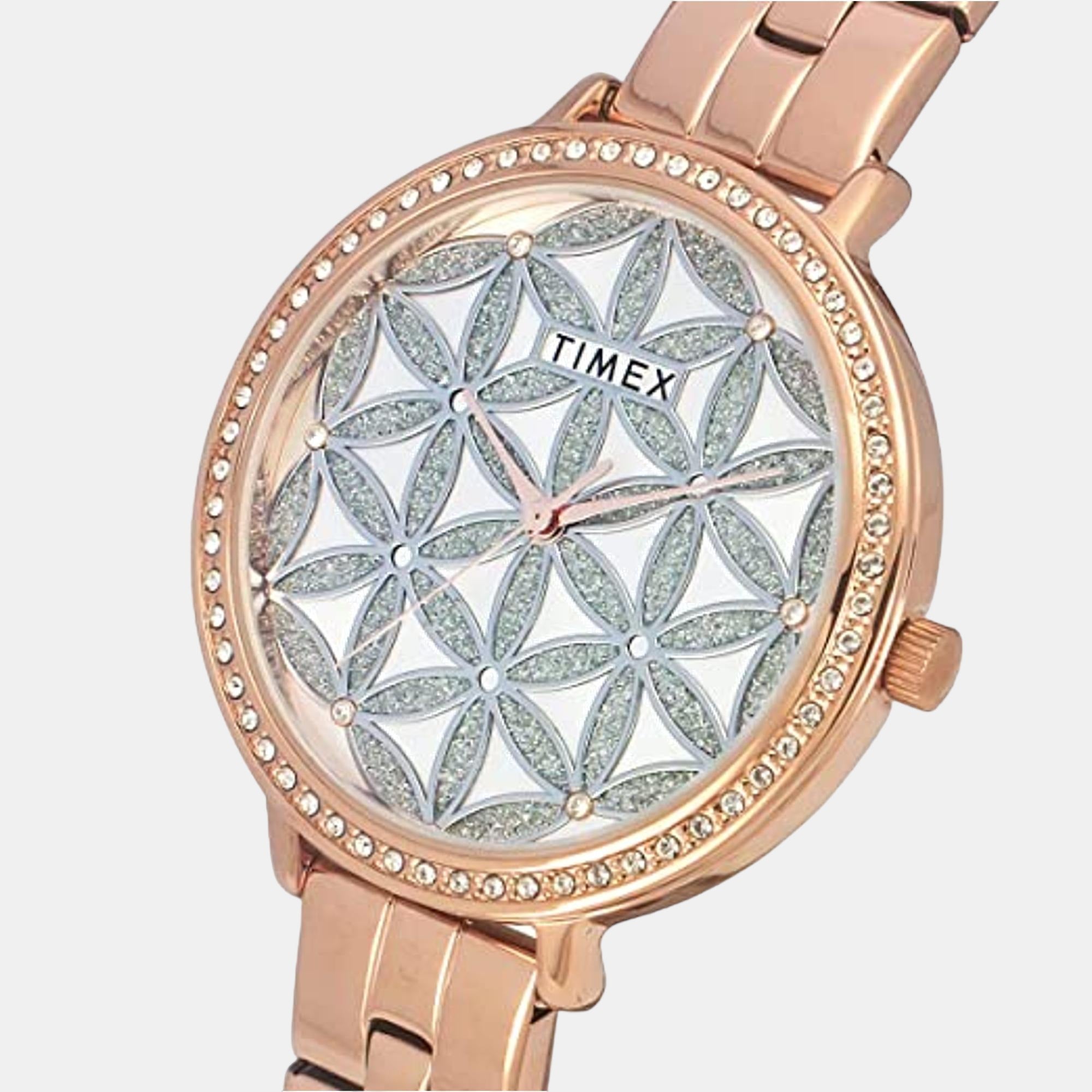 Fashion Women Quartz Silver Dial Analog Stainless Steel Watch TWEL14708