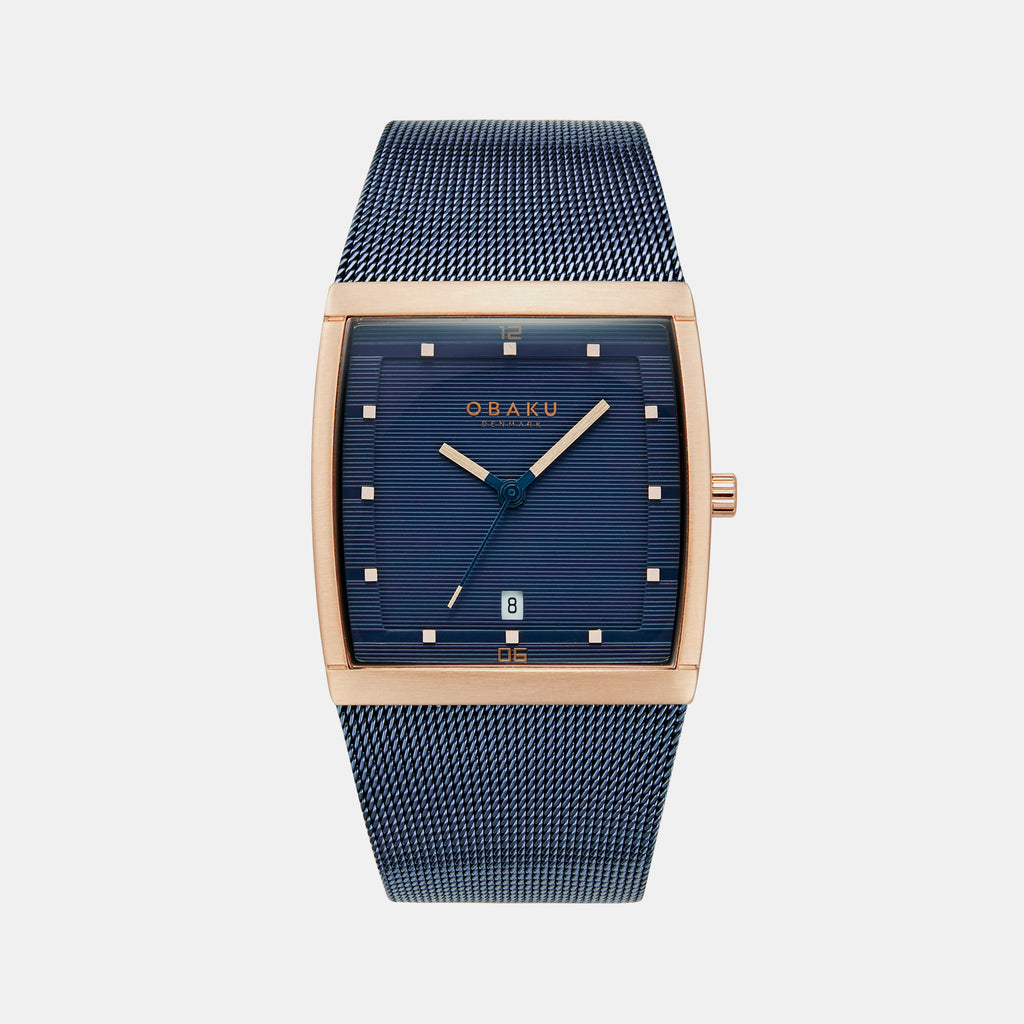 Obaku Square Blue Analog watch