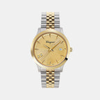 Ferragamo Round Champagne Analog watch