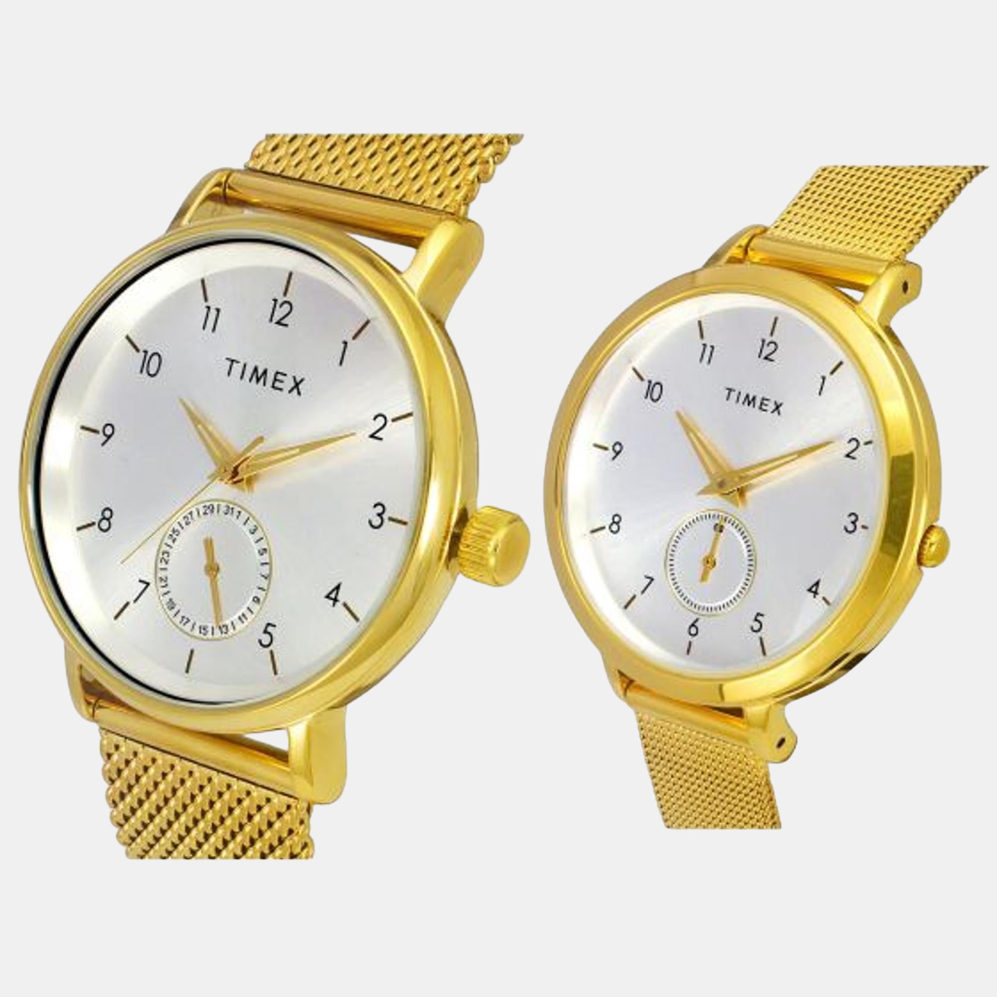 Fashion Couple Quartz Silver Dial Analog Stainless Steel Watch TW00PR292