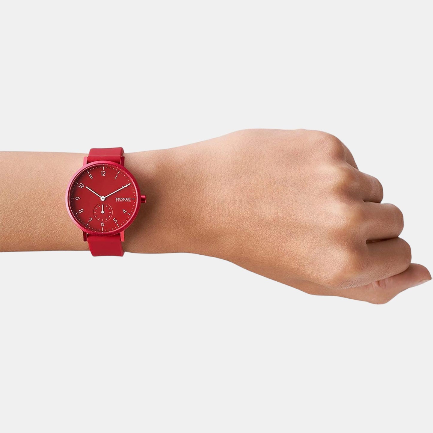 Women's Red Analog Silicon Watch SKW2765