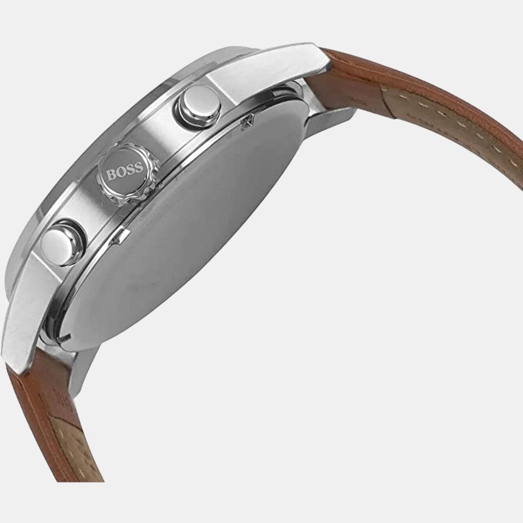 Navigator Men Quartz Black Dial Chronograph Leather Watch 1513812