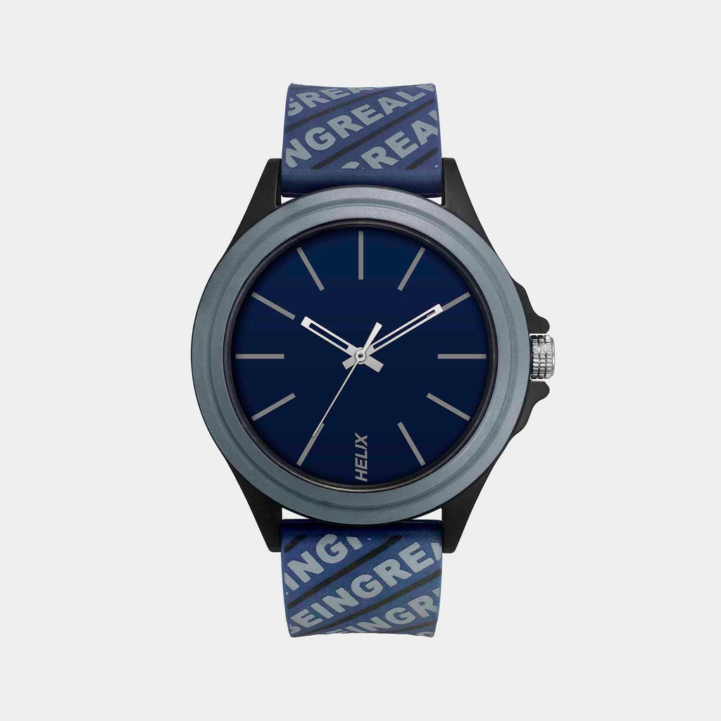Helix Round Blue Analog watch