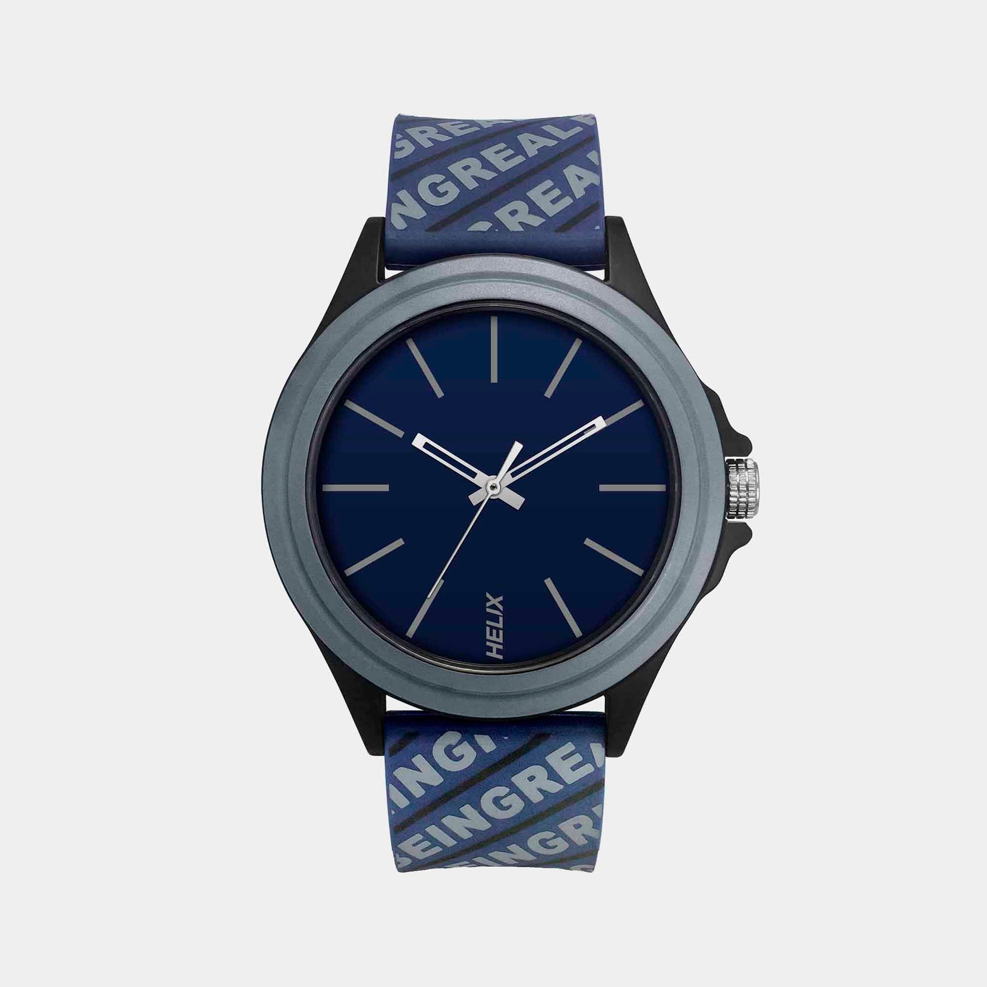 Helix Round Blue Analog watch