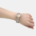 Women Quartz White Dial Analog Stainless Steel Watch VET300721