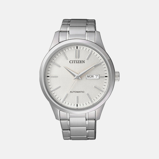 Male White Automatic Stainless Steel Watch NH7520-56A