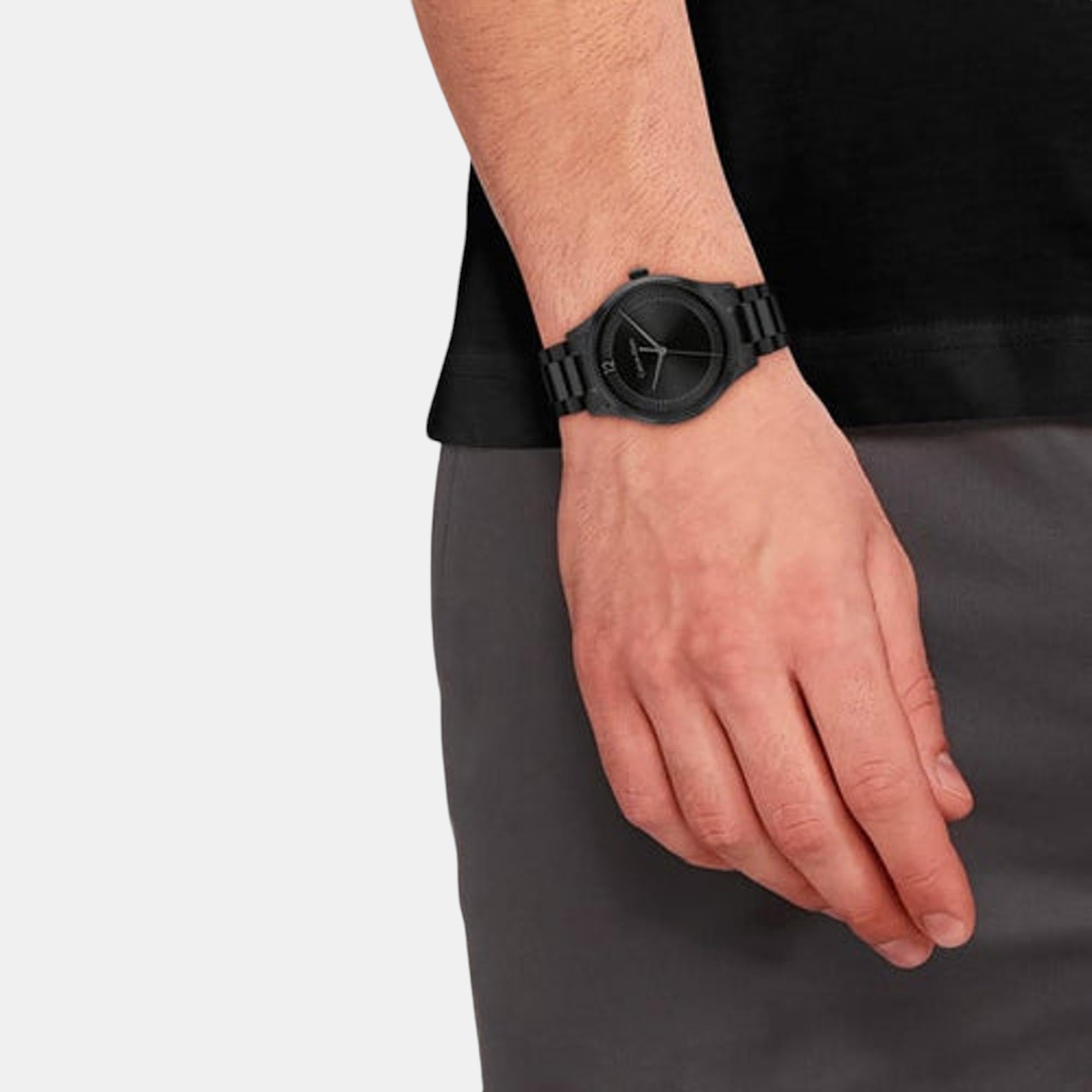 Ck Iconic Unisex Quartz Black Dial Analog Stainless Steel Watch 25200227