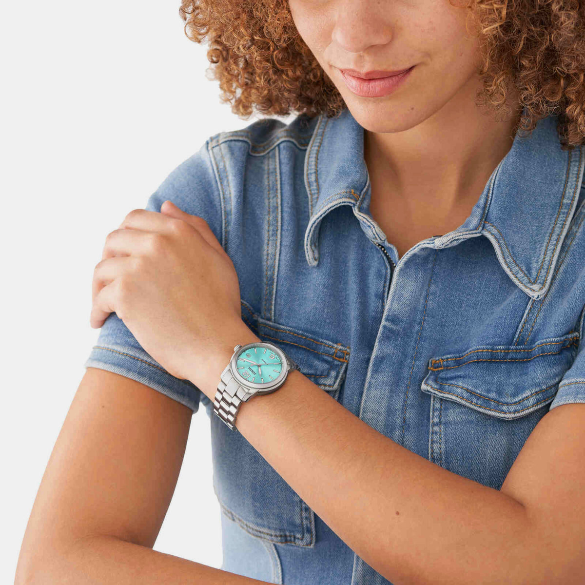 Fossil Women Round Blue watch