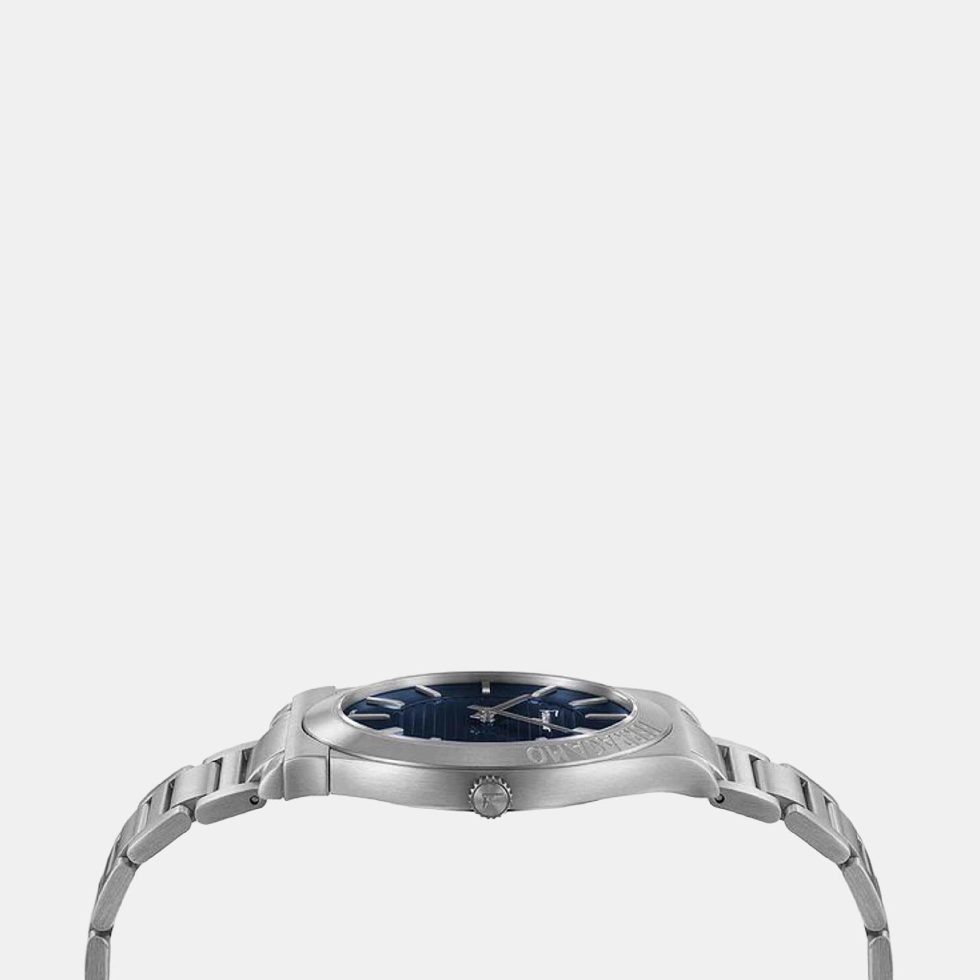 Mp-Gancini Gent Men Quartz Blue Dial Analog Stainless Steel Watch SFMP00322