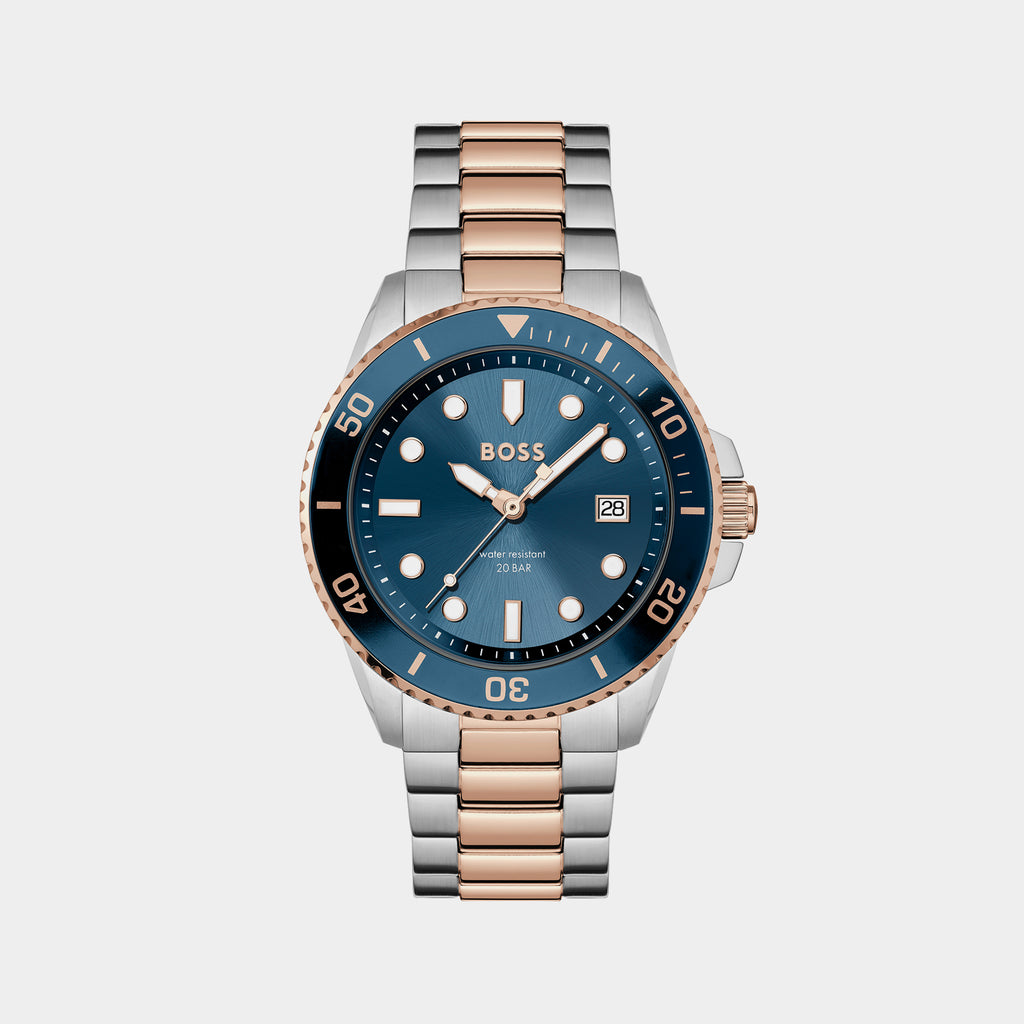 Boss Round Blue Analog watch