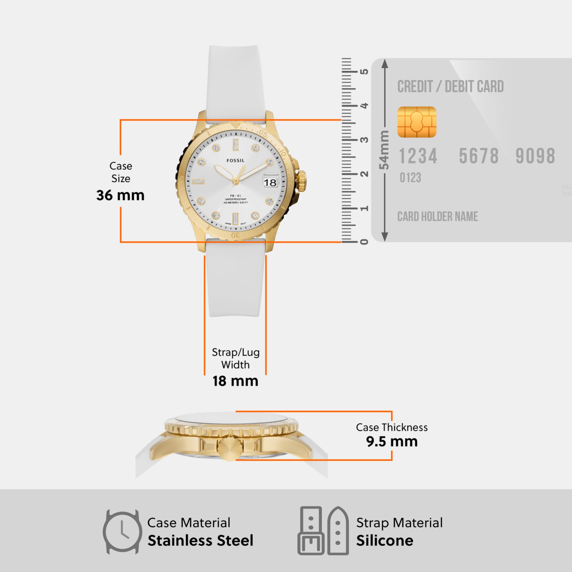 Fossil Stainless Steel Round watch