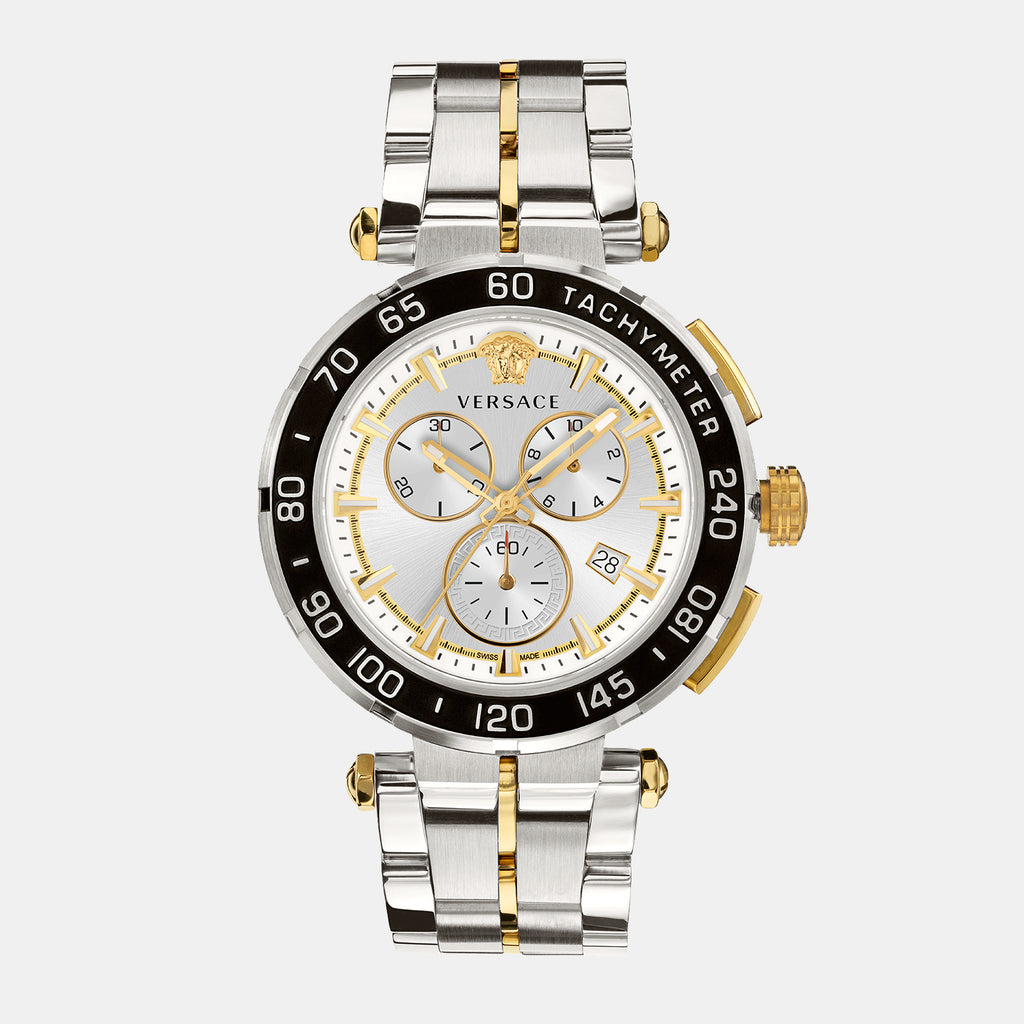 Versace Round Silver Chronograph watch
