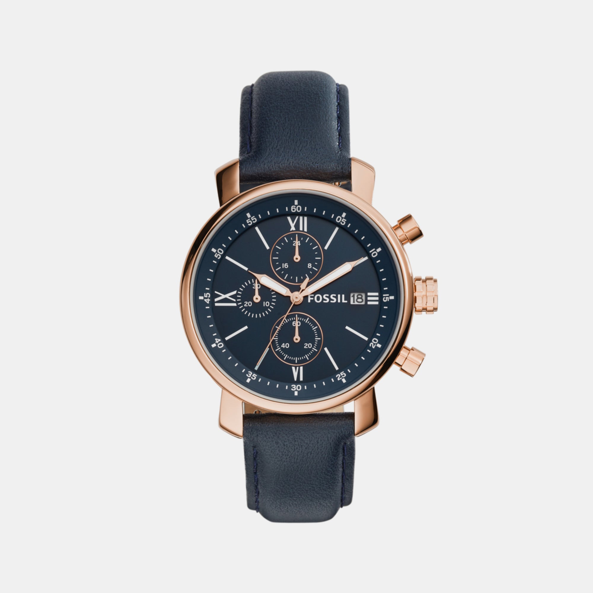 Fossil Round Blue Chronograph watch