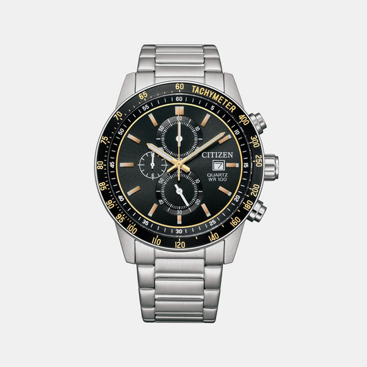 Male Black Chronograph Stainless Steel Watch AN3681-57E