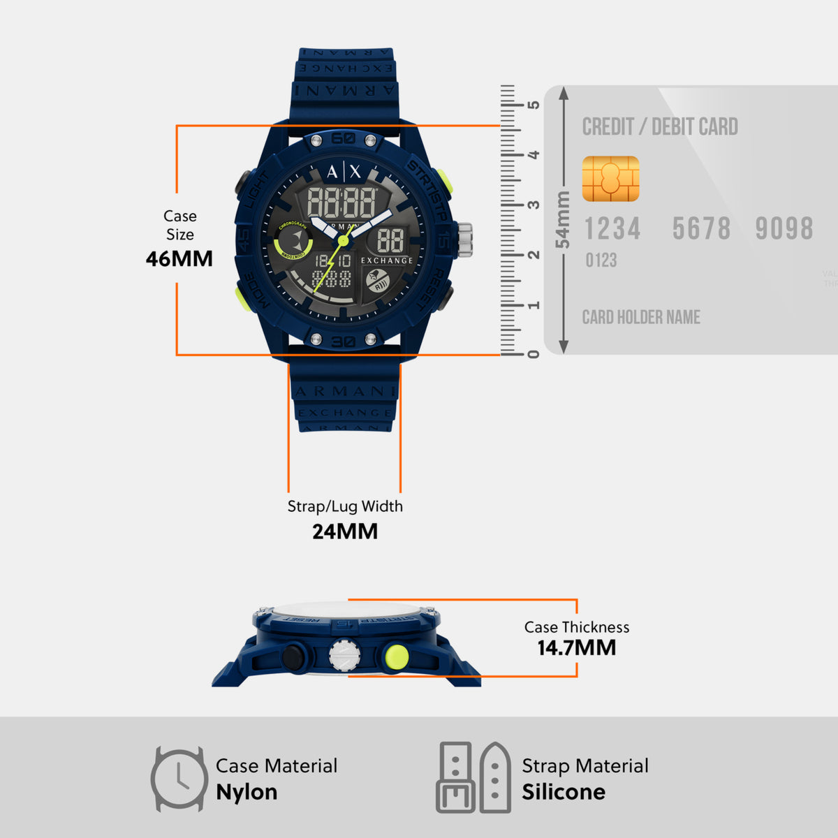 Armani Exchange Silicone Black watch