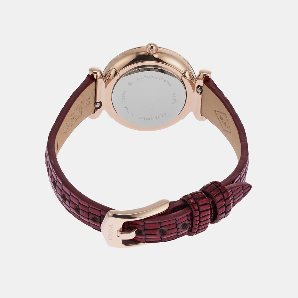 Fossil Leather Rose Gold watch