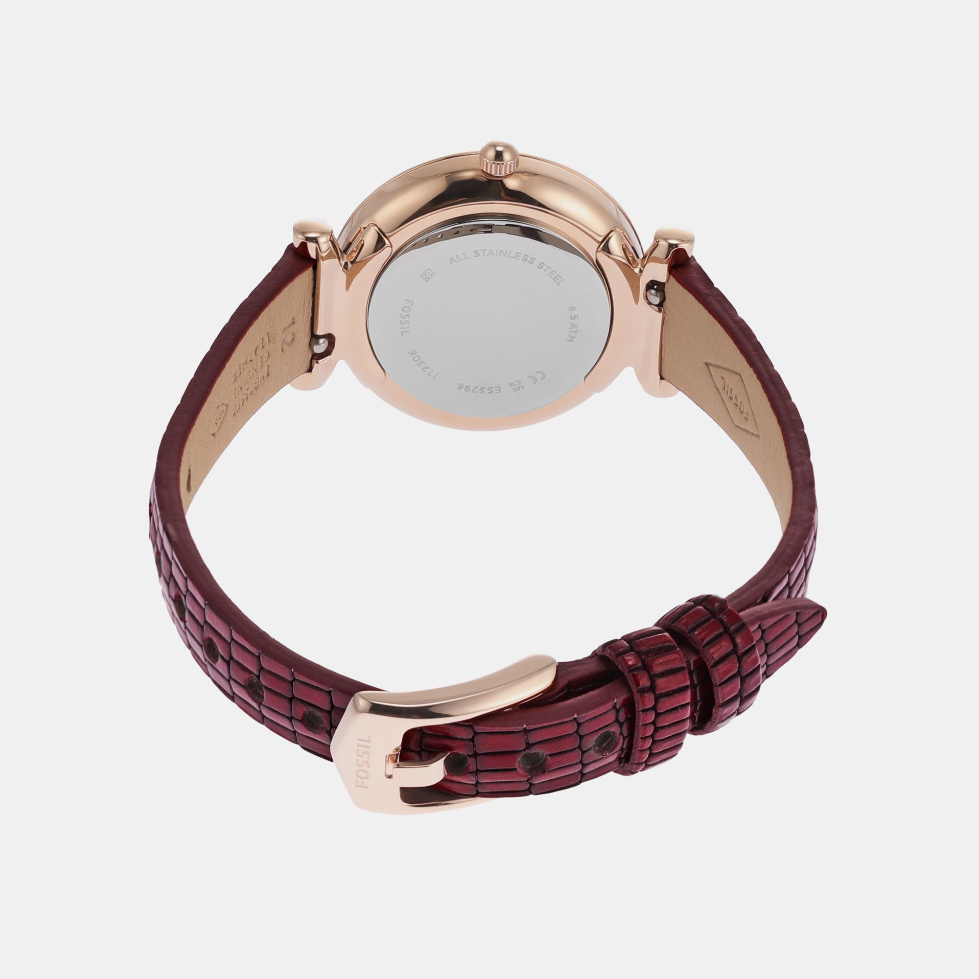 Fossil Leather Rose Gold watch