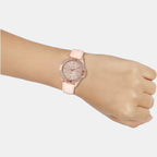 Sheen Women Quartz Gold Dial Analog Leather Watch SH203