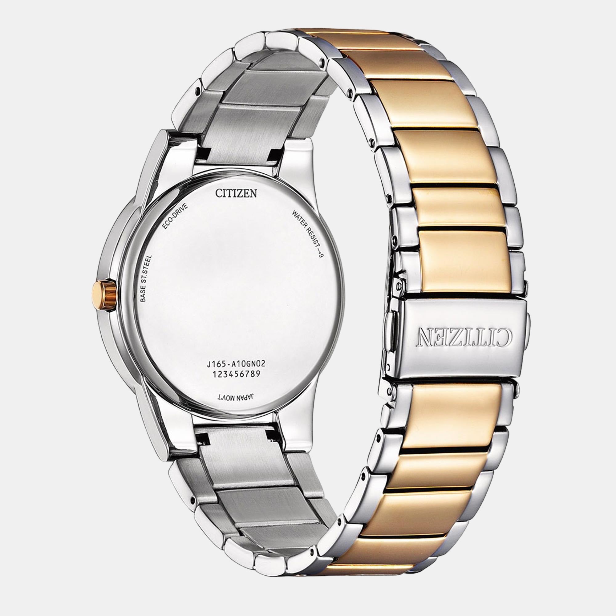 Axiom Men Eco-Drive Blue Dial Analog Stainless Steel Watch AU1064-85L