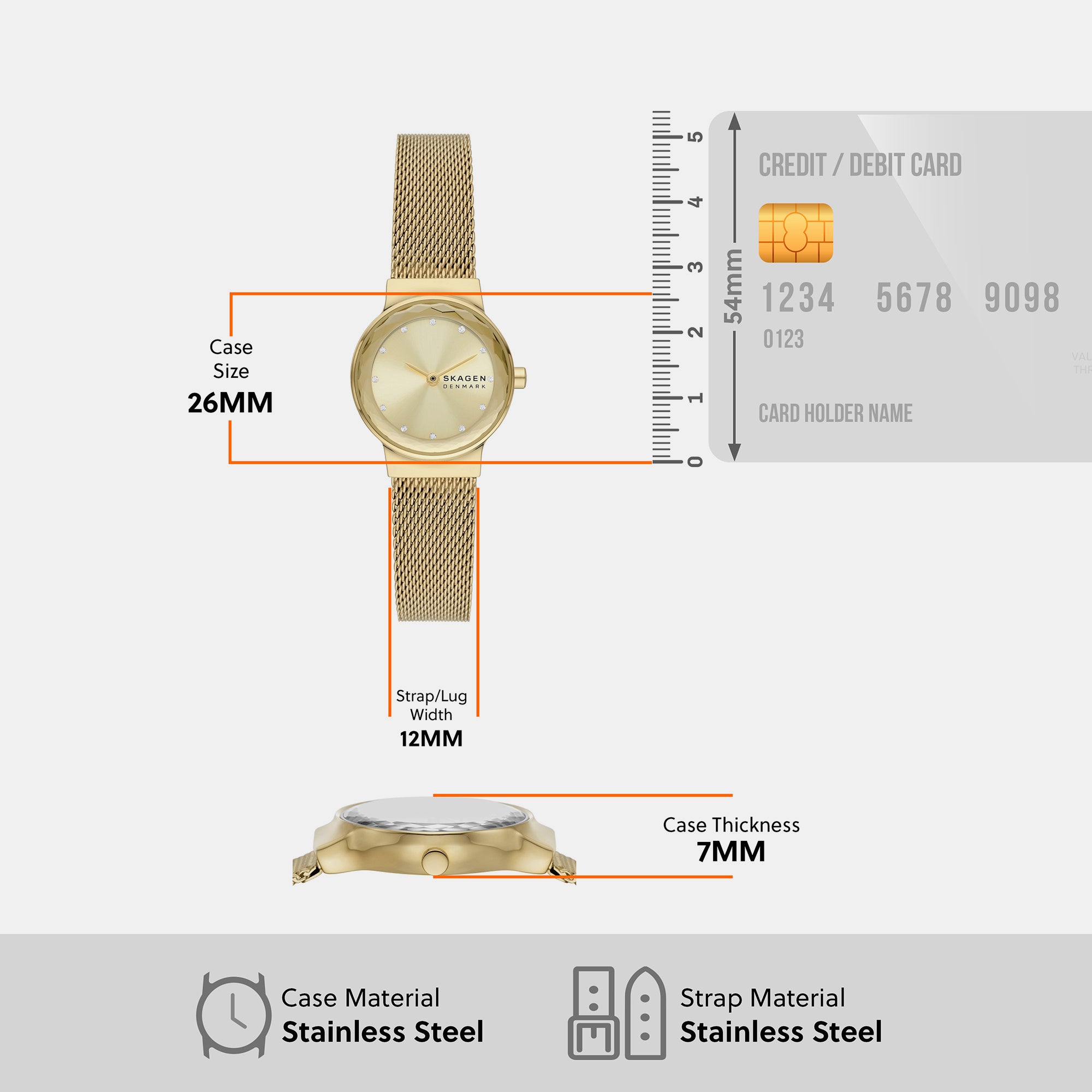 Skagen 30 mm Gold Quartz watch