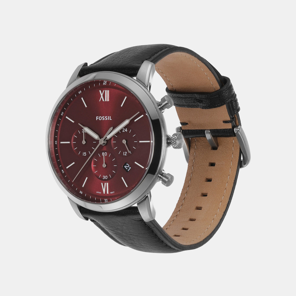 Fossil Men Round Burgundy watch