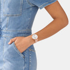 Carlie Women Quartz White Dial Analog Leather Watch ES5269