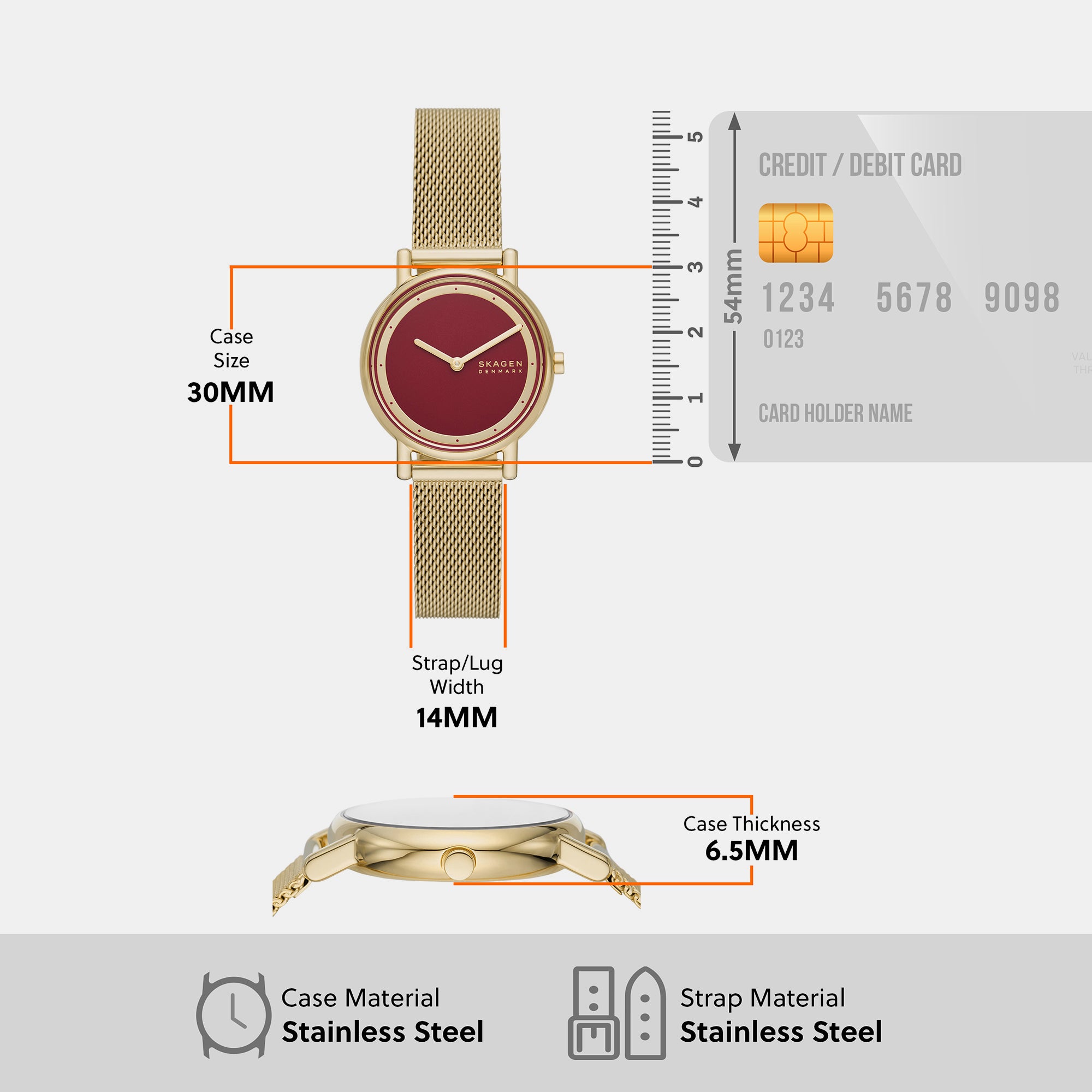 Skagen 30 mm Gold Quartz watch