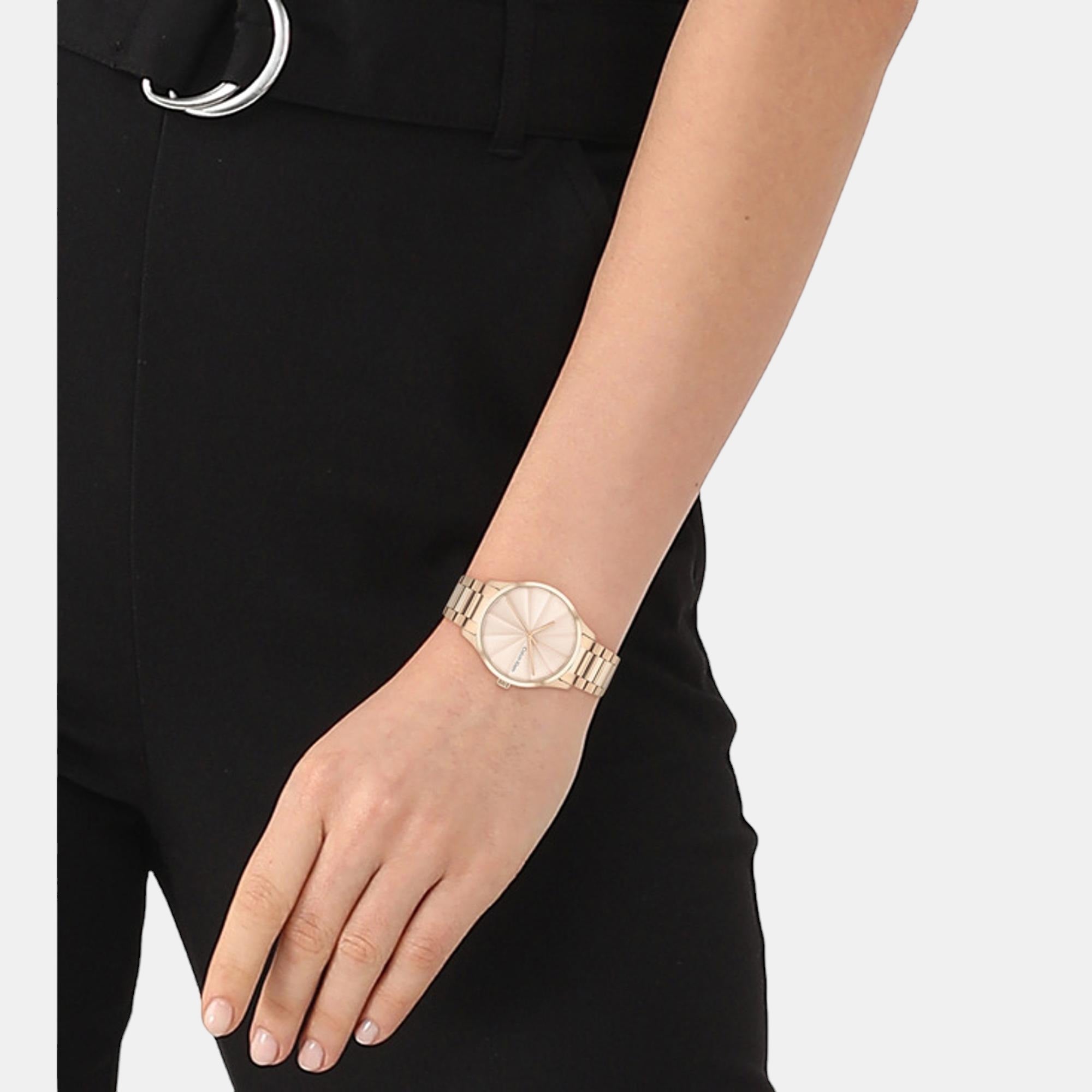 Ck Burst Unisex Quartz Rose Gold Dial Analog Stainless Steel Watch 25200231