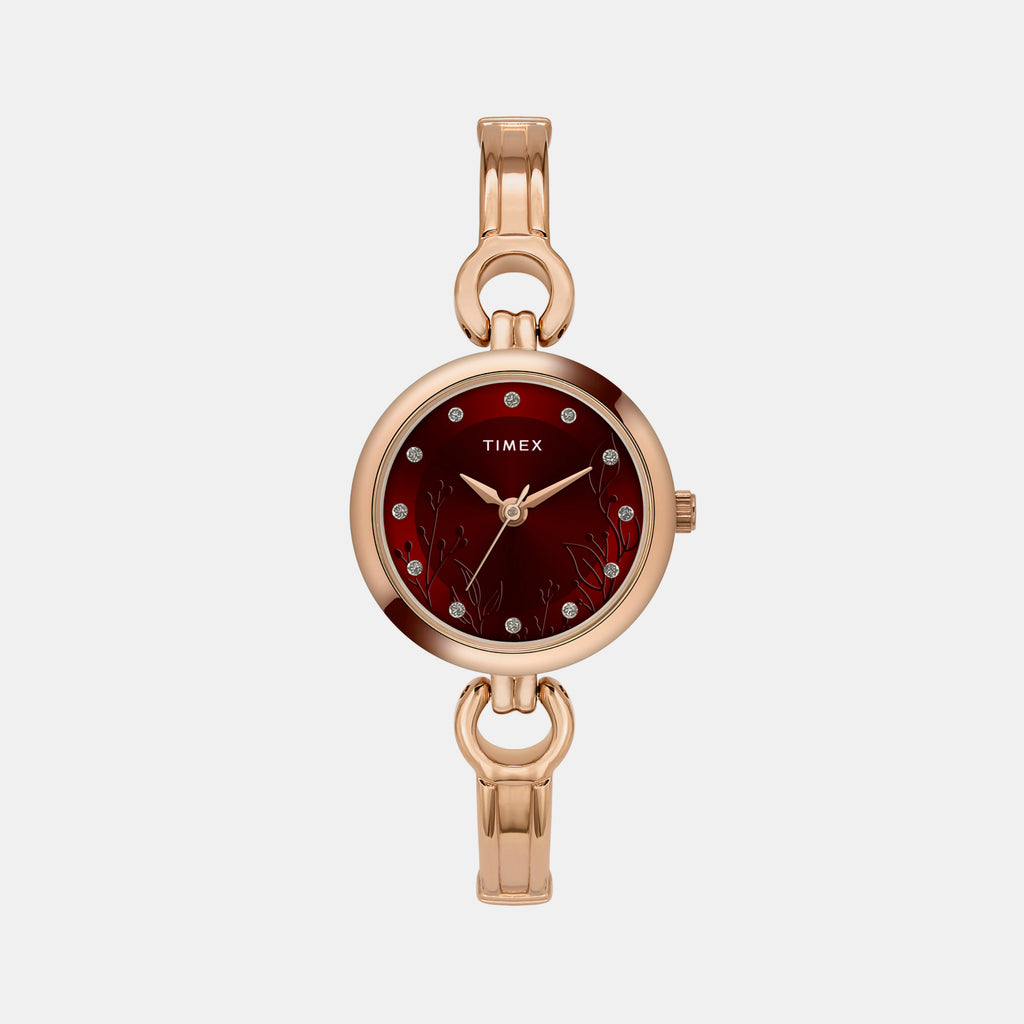 Timex Round Maroon Analog watch