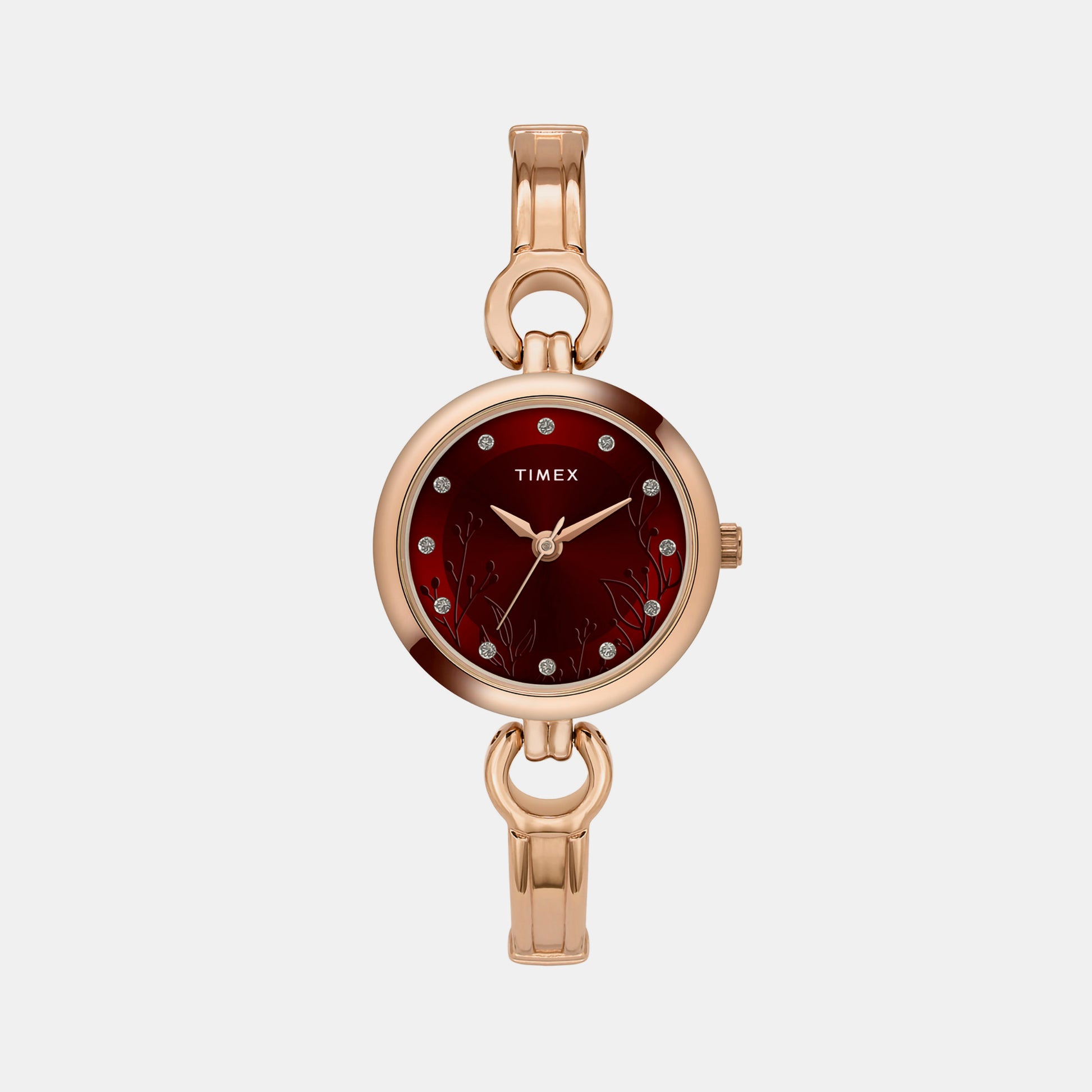 Female Maroon Analog Stainless Steel Watch TWEL11437