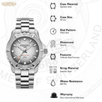 Deep Sea 200 Men Quartz Silver Dial Analog Stainless Steel Watch 860833 41 15 70