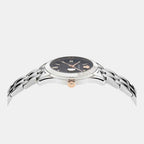 Men Quartz Black Dial Analog Stainless Steel Watch VE3K00322