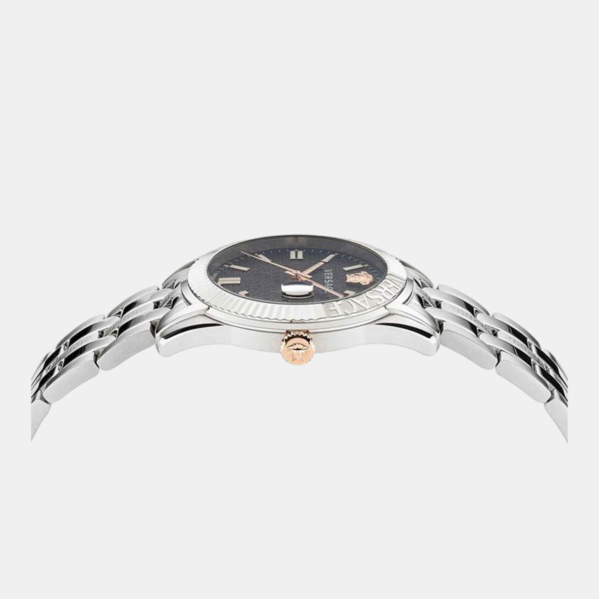 Men Quartz Black Dial Analog Stainless Steel Watch VE3K00322
