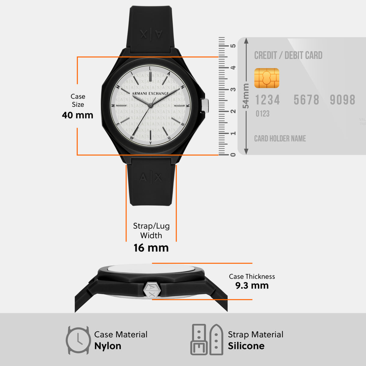 Armani Exchange Nylon Octagon watch