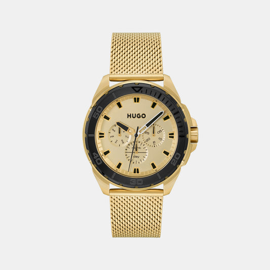 Fresh Male Gold Chronograph Mesh Watch 1530288