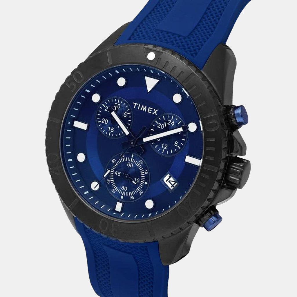 E Class Men Quartz Blue Dial Chronograph Silicone Watch TWEG20100