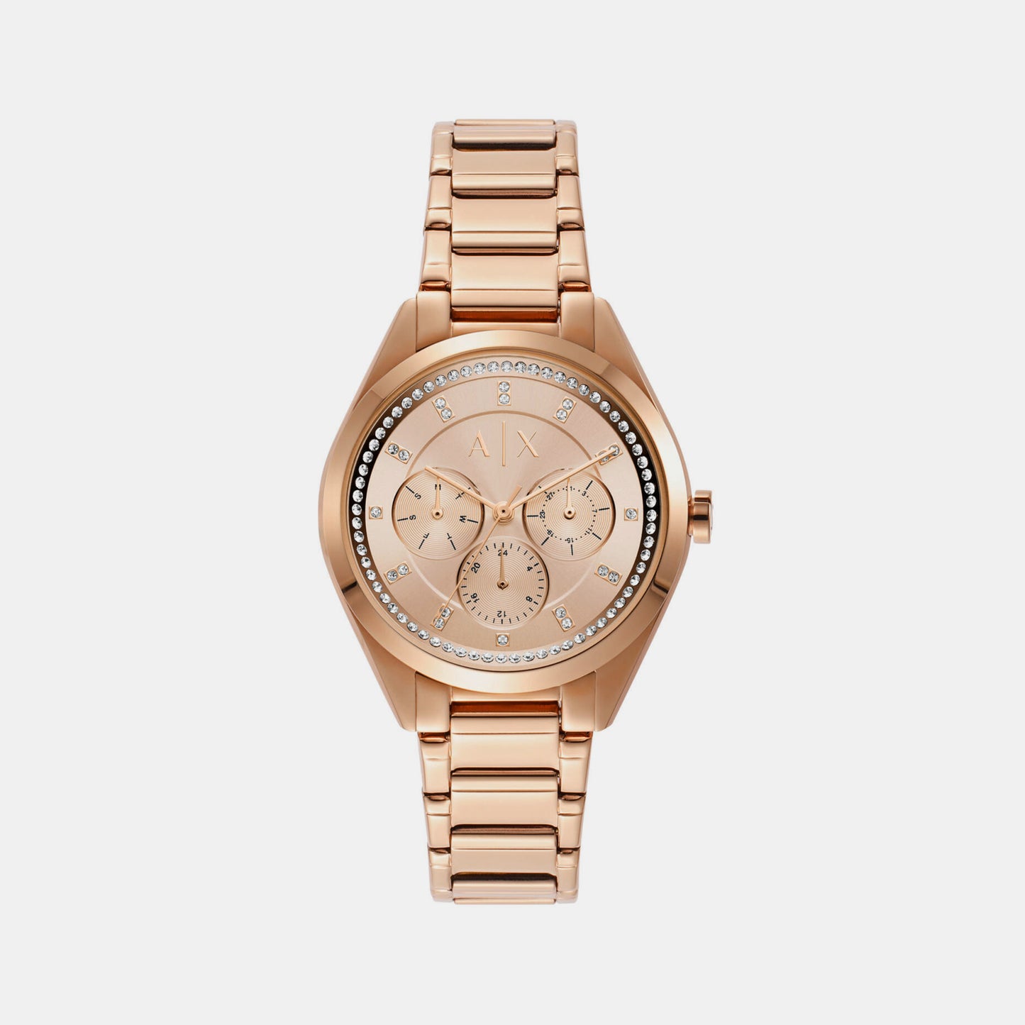 Female Rose Gold Chronograph Stainless Steel Watch AX5658