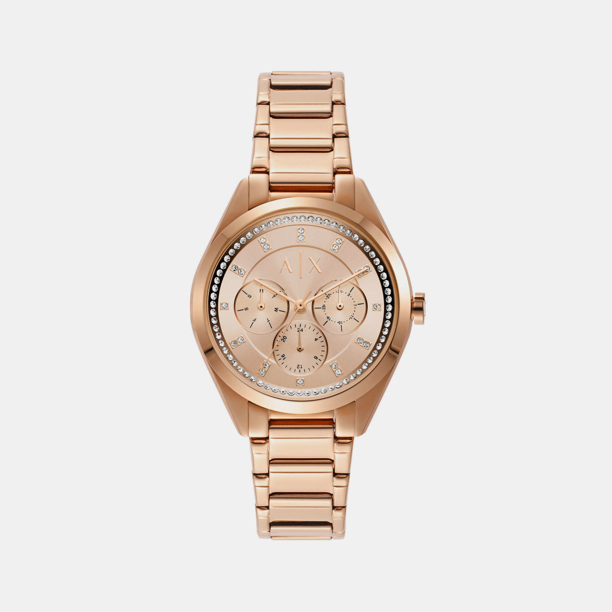 Armani Exchange Round Rose Gold Chronograph watch
