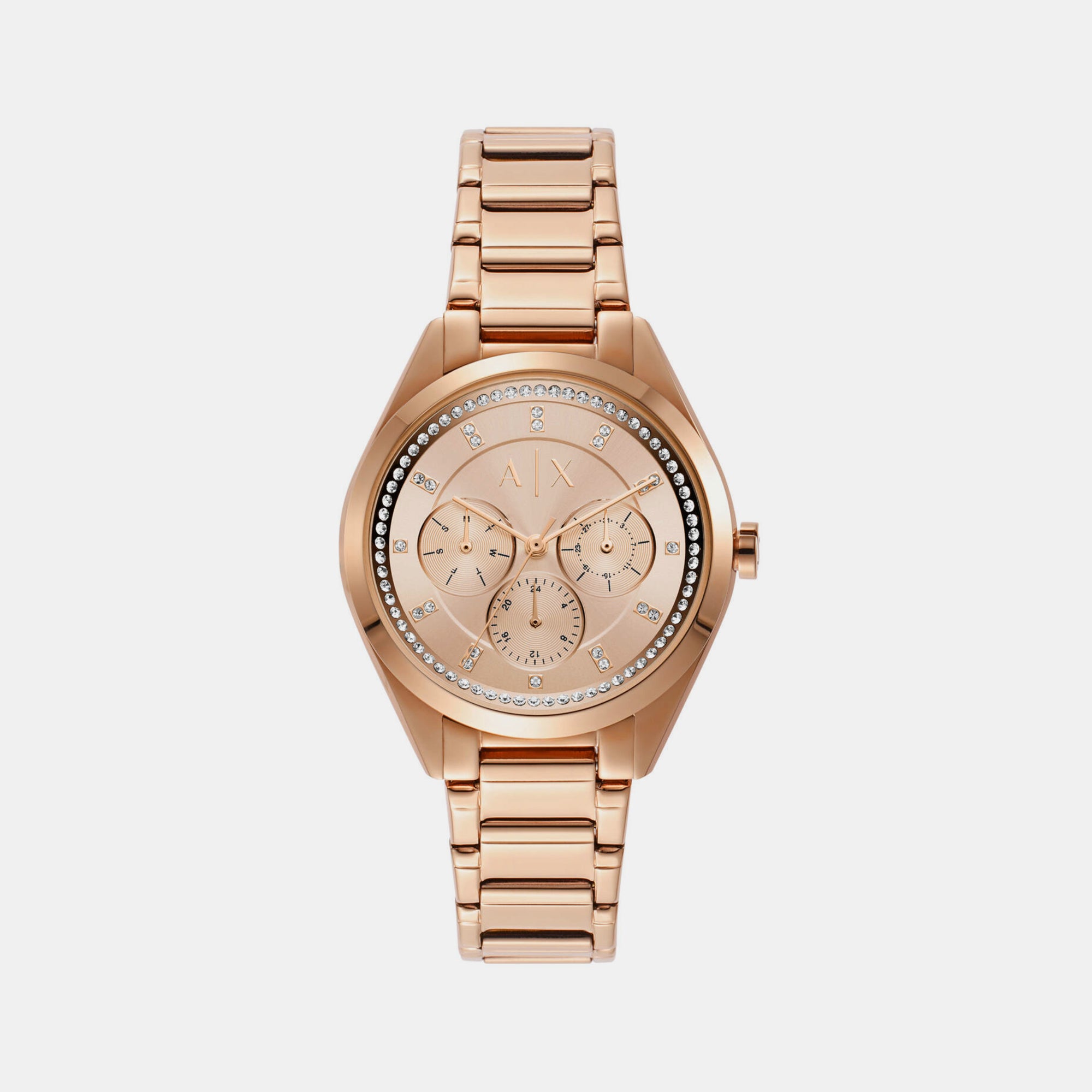 Armani Exchange Round Rose Gold Chronograph watch