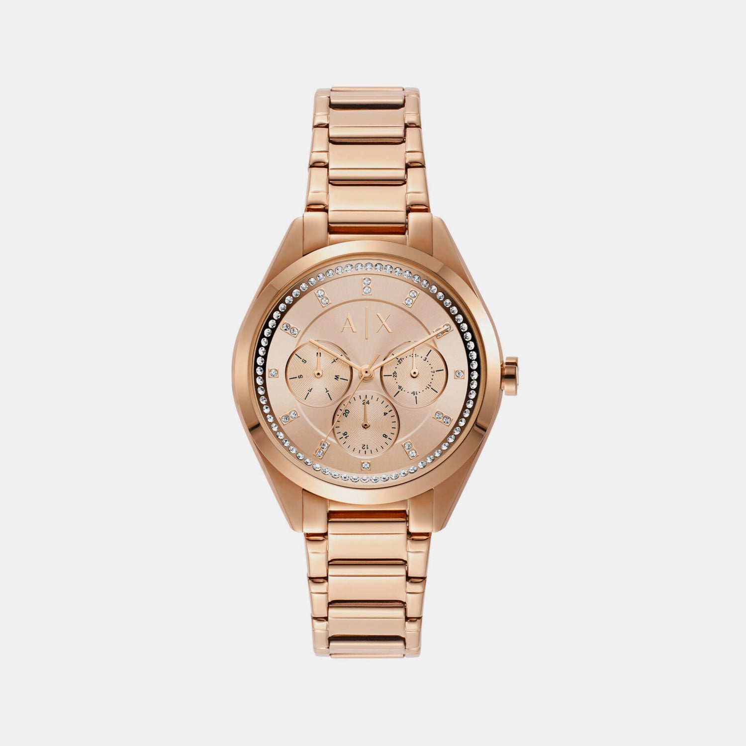 Female Rose Gold Chronograph Stainless Steel Watch AX5658