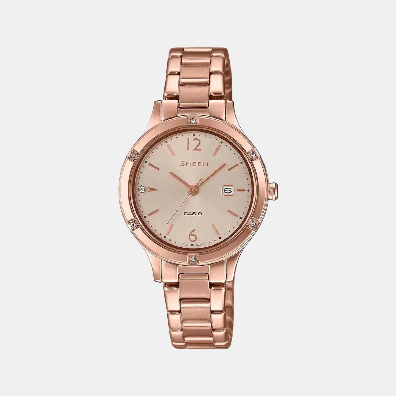 Casio Sheen Swarovski Crystals Mother of pearl Ladies Watch SHE-4052PGL-7A,  SHE4052PGL | RedDeerWatches.com