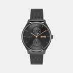 Boss Round Black Chronograph watch