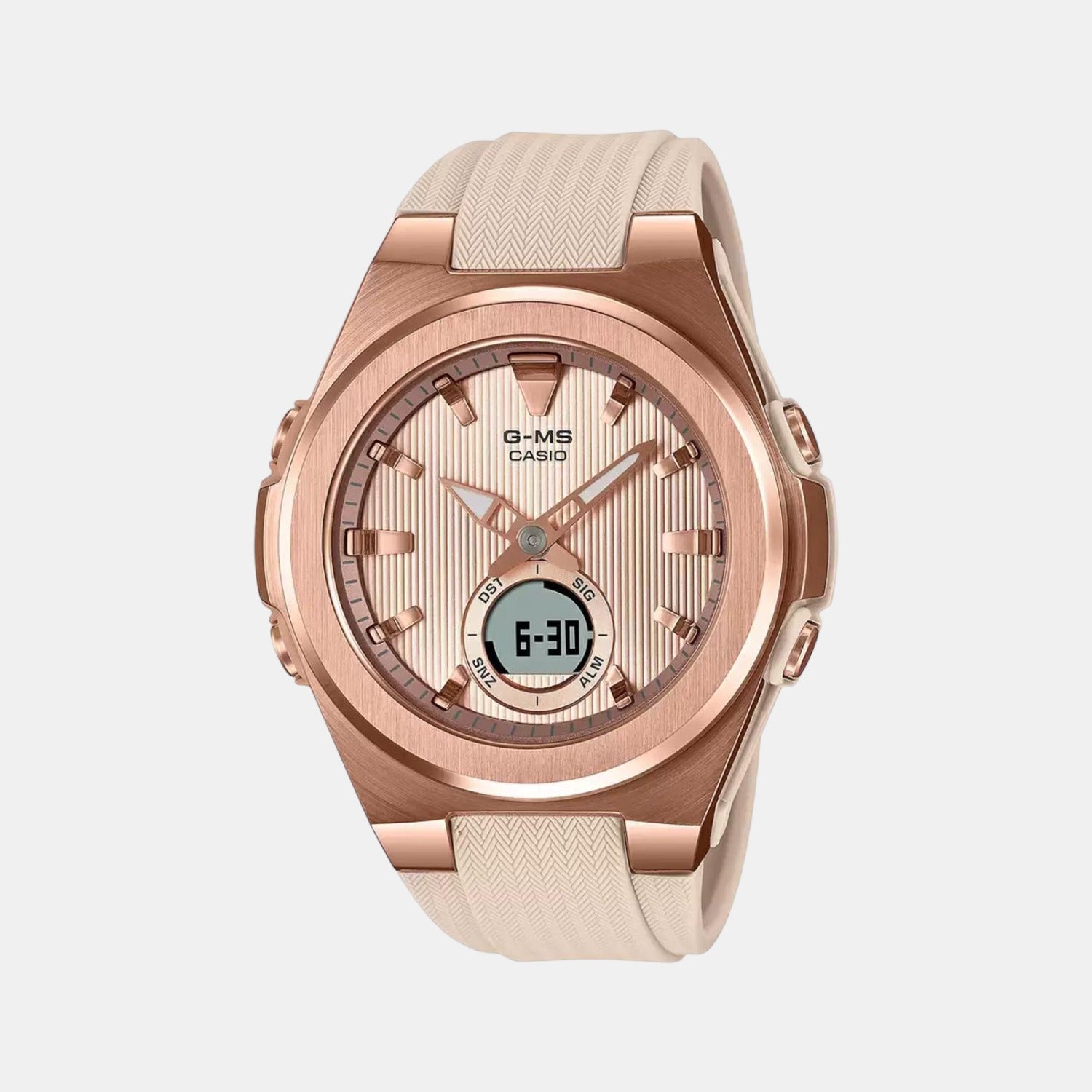 Casio Round Rose Gold Analog-Digital watch